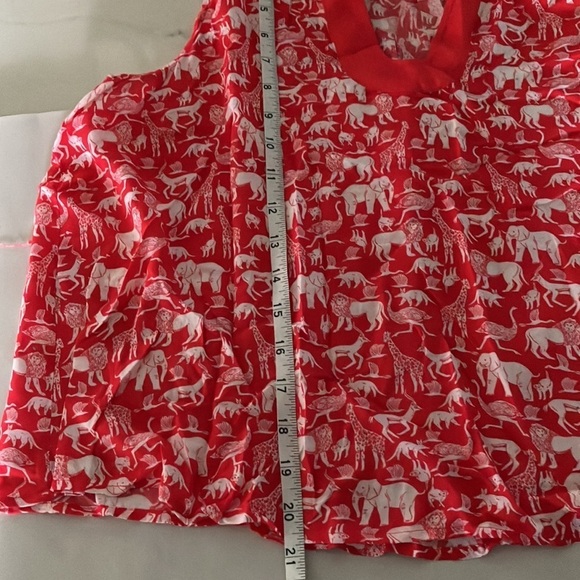 Anthropologie Maeve Red & White Animal Print Top - Size 10P - Picture 8 of 8
